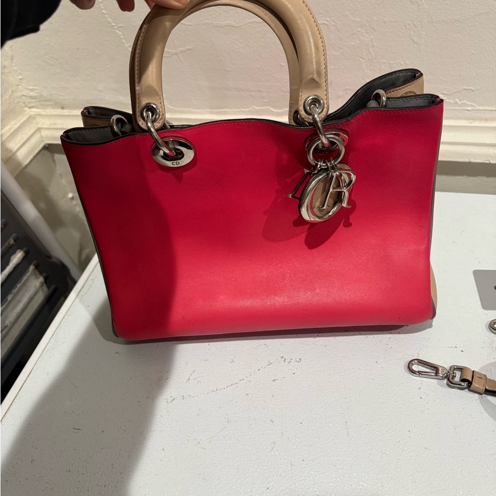Authentic Christian Dior Bicolor Medium Diorissimo Tote